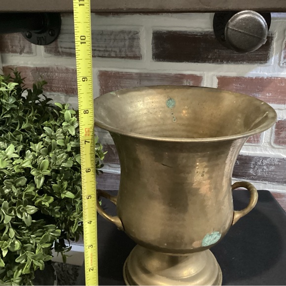 🟡 Vintage Solid Brass Caldron With Handles - Patina - Collectible - Heavy - Nice - Picture 10 of 12